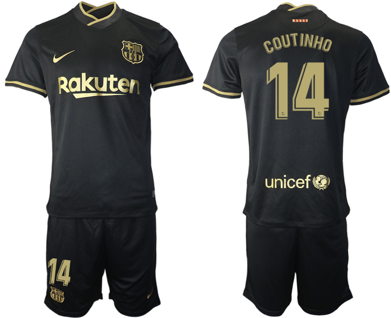 Men 2020-2021 club Barcelona away #14 black Soccer Jerseys1